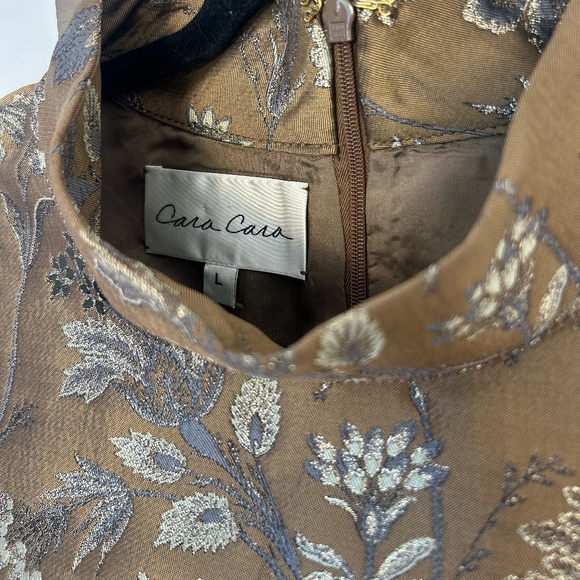 Cara Cara Tay Feather-Trimmed Jacquard Mini Dress – Jacquard Garden – Size L - Picture 3 of 15